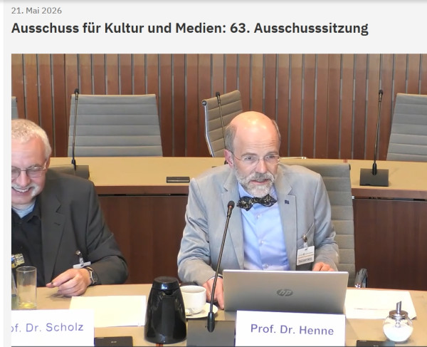 Prof. Dr. Henne bei der Anhörung im Landtag